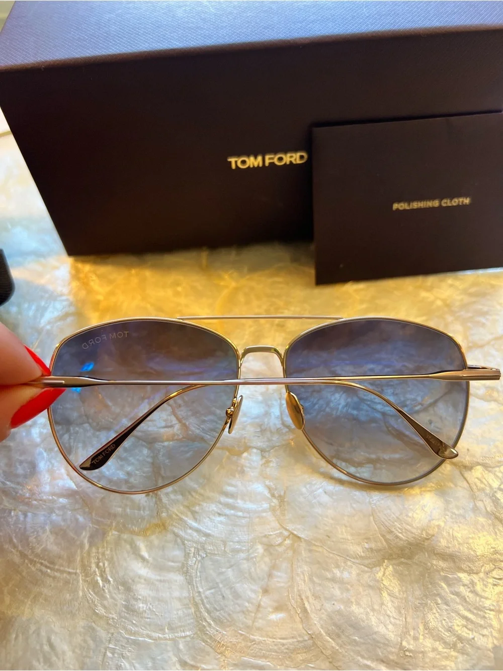 Tom Ford Milla TF784 28B Titanium Rose Gold Aviator Sunglasses 59mm